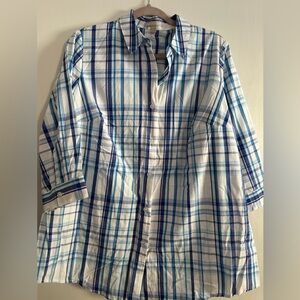 Woman Within plaid blouse